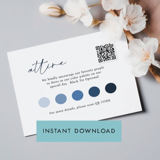 Invitation Script contemporain Mariage QRCode MODÈLE ATTIRE