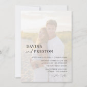 Invitation Script contemporain photo moderne QR CODE RSVP (Devant)