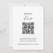 Invitation Script contemporain photo moderne QR CODE RSVP (Dos)