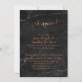 Invitation Script Copper Just Married sur Marbre Noir (Devant)