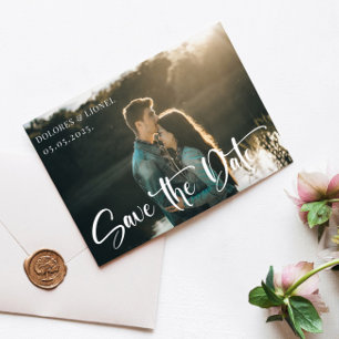 Invitation Script Couple Photo Enregistrer la date