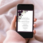 Invitation Script d'aquarelle de fleurs violettes de prune