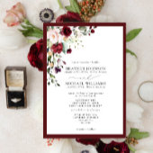 Invitation Script d'aquarelle florale Burgundy