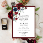 Invitation Script d'aquarelle florale classique de Bourgogne 