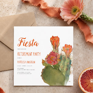 Invitation Script d'aquarelle florale Fiesta Cactus