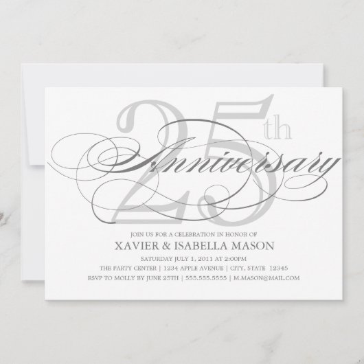 Invitation Script de 25e anniversaire (Devant)