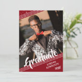 Invitation Script de brosse à 4 photos rouge moderne (Debout devant)