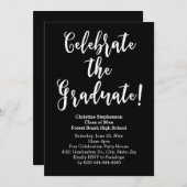 Invitation Script de brosse blanche Célébrer la graduation (Devant / Derrière)
