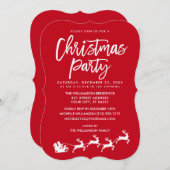 Invitation Script de brosse moderne Star Père Noël fête de No (Devant / Derrière)