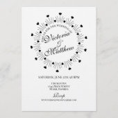 Invitation Script de cadre de coeurs gribouillés pour mariage (Devant)