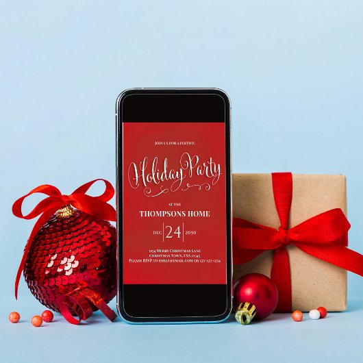 Invitation Script de calligraphie de fête de vacances simple