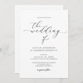 Invitation Script de calligraphie élégante Mariage de luxe mo (Devant / Derrière)