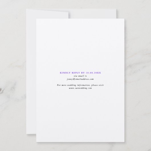 Invitation Script de calligraphie Mariage de couleur arc-en-c (Dos)