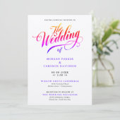Invitation Script de calligraphie Mariage de couleur arc-en-c (Debout devant)