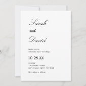 Invitation Script de calligraphie mariage en noir et blanc te (Devant)