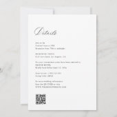 Invitation script de calligraphie mariage noir et blanc (Dos)