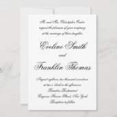 Invitation Script de calligraphie moderne chic mariage simple (Devant)