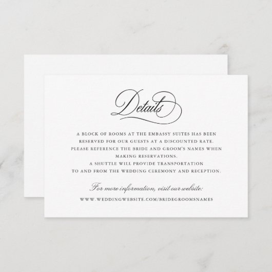 Invitation Script de calligraphie moderne Détails élégants In (Devant / Derrière)