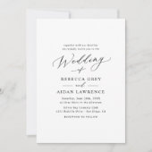 Invitation Script de calligraphie moderne Mariage minimaliste (Devant)