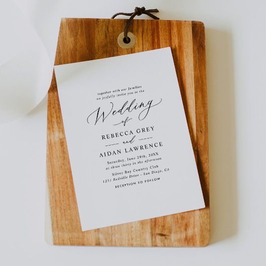 Invitation Script de calligraphie moderne Mariage minimaliste