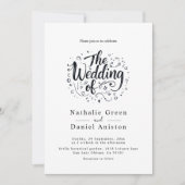 Invitation Script de calligraphie moderne Mariage noir et bla (Devant)