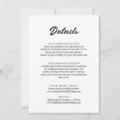 Invitation Script de calligraphie moderne Mariage noir et bla (Dos)