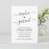 Invitation Script de calligraphie moderne minimaliste Mariage (Debout devant)