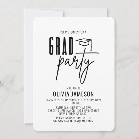 Invitation Script de calligraphie moderne | Photo Party (Devant)