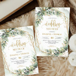 Invitation Script de calligraphie moderne Wedding shower de v<br><div class="desc">La collection Boho Greenery Foliage Gold Geometry Frame mariage est une option sophistiquée et élégante pour les couples qui souhaitent ajouter une touche de charme d'inspiration naturelle à leur journée spéciale. Le mélange de verdure luxuriante, de feuillage délicat et d'or chatoyant crée une esthétique moderne et intemporelle, parfaite pour tout...</div>