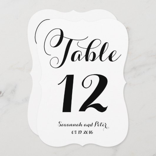 Invitation Script de calligraphie Monogramme Mariage Numéros  (Devant / Derrière)