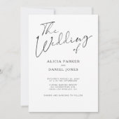 Invitation Script de calligraphie noir et blanc moderne maria (Devant)