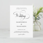 Invitation Script de calligraphie noir romantique Mariage min (Debout devant)