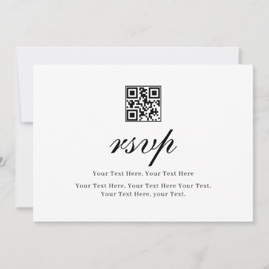 Invitation Script de calligraphie noire Mariage QR Code RS (Devant)