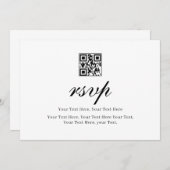 Invitation Script de calligraphie noire Mariage QR Code RS (Devant / Derrière)
