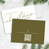 Invitation Script de calligraphie or Noël Code QR simple