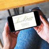 Invitation Script de calligraphie or Noël Code QR simple