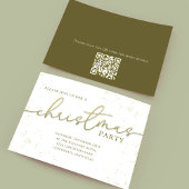 Invitation Script de calligraphie or Noël Code QR simple