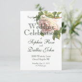 Invitation Script de calligraphie Rose de Blushing Ivory Peac (Debout devant)
