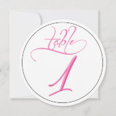 Invitation Script de calligraphie rose Table ronde Numéro 1 C (Devant)