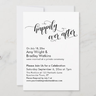 Invitation Script de célébration post-mariage "Happily Ever A