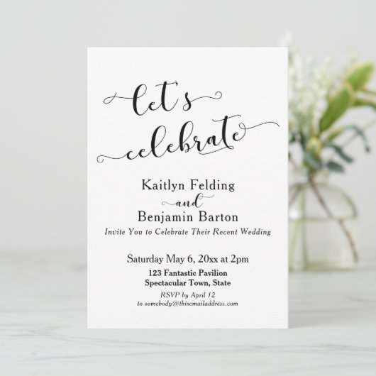 Invitation Script de célébration post-mariage Let's Celebrate (Debout devant)