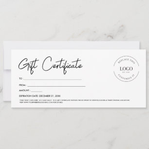 Invitation Script de Certificat Cadeau à Logo Personnalisé Pr