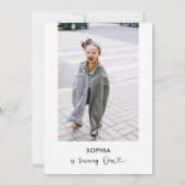 Invitation Script de Coeur Photo 1er anniversaire (Dos)