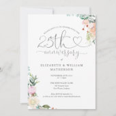 Invitation Script de cœur pour le 25e anniversaire de mariage (Devant)