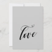 Invitation Script de coeurs à tout jamais gris de réception (Dos)