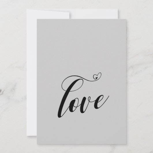 Invitation Script de coeurs à tout jamais gris de réception (Dos)