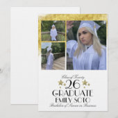 Invitation Script de collage de fin d'études 2026 avec trois  (Devant / Derrière)