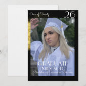 Invitation Script de collage de fin d'études 2026 Photo Or (Devant / Derrière)