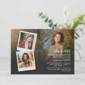 Invitation Script de collage photo de fête de remise de diplô (Debout devant)