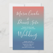 Invitation Script de coucher de soleil en gras mariage (Devant)